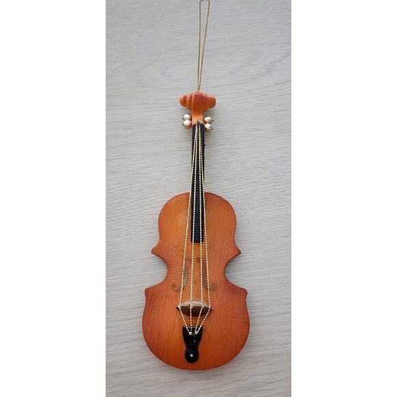 Ornament/Wall Hanging-Wooden Cello-Gold Strings-Musical Instrument - Picture 9 of 11